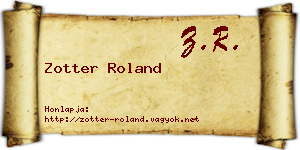 Zotter Roland névjegykártya